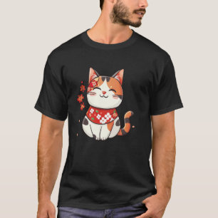フラワーラバー ビンテージ 子猫 和風伝統 Tシャツ
