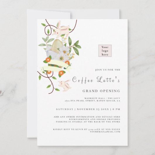 フラワーラビットとイースターエッグのイースターバイブ事業開始 招待状 (正面)