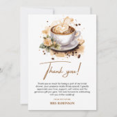フラワーラブがコーヒーをブレンド ブラウンカフェ ブライズシャワー サンキューカード (正面)