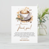 フラワーラブがコーヒーをブレンド ブラウンカフェ ブライズシャワー サンキューカード (スタンド正面)