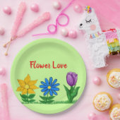 フラワーラブガーデンフラワーグリーン ペーパープレート (パーティー)