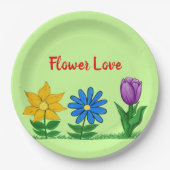フラワーラブガーデンフラワーグリーン ペーパープレート (正面)