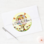 フラワーラブツリー結婚式用シール ラウンドシール (封筒)