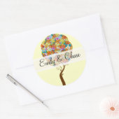 フラワーラブツリー結婚式用シール ラウンドシール (封筒)