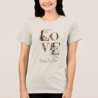 フラワーラブデイジーインラブロマンティックヴィンテージTシャツ トライブレンドＴシャツ