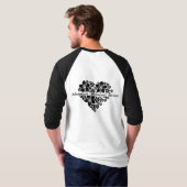 フラワーラブハートTシャツ Tシャツ (裏面フル)