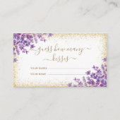 フラワーラベンダーゴールドフレーム キスがいくつ？ ゲーム エンクロージャーカード (正面)