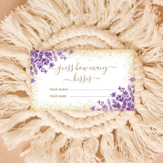 フラワーラベンダーゴールドフレーム キスがいくつ？ ゲーム エンクロージャーカード