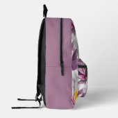 フラワーラベンダーホワイトバックパック プリントバックパック (左)