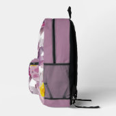 フラワーラベンダーホワイトバックパック プリントバックパック (右)