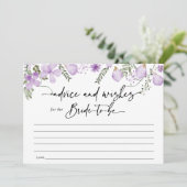 フラワーラベンダー アドバイスと花嫁への願いカード 招待状 (スタンド正面)