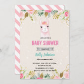 フラワーラマベイビーシャワーバースデー 招待状 (正面/裏面)