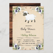 フラワーラムベビーシャワーの招待 招待状 (正面/裏面)