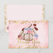 フラワーリトルパンプキンガールベイビーシャワーのお礼 エンクロージャーカード (正面/裏面)