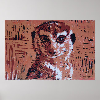 フラワーリノカット – アートプリント ポスター