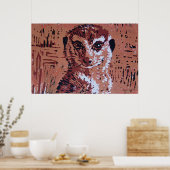 フラワーリノカット – アートプリント ポスター (キッチン)