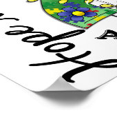 フラワーリボン4 Hope Matters自閉症 ポスター (角)