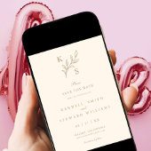 フラワーリングウェディングモノグラムミニマルSave the Date セーブザデート