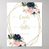 フラワーリング ゴールド ジオメトリック カード&ギフト サイン (正面)