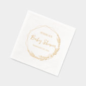 フラワーリースのベビーシャワーナプキン 箔ナプキン (左)