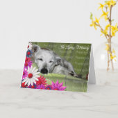 フラワーリースのペットロス写真 |カスタマイズ  カード (黄色い花)