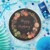 フラワーリースオンシャルボード誕生日紙プレート ペーパープレート (パーティー)