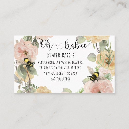 フラワーリースオーベー(昆虫)マルハナバチおむつラッフル 名刺 (正面)