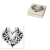 フラワーリースハート春ラブ自然ガーデナー ラバースタンプ (押印)