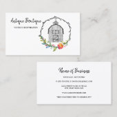 フラワーリースバーンアンティークファームビジネスカード 名刺 (正面/裏面)