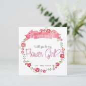 フラワーリース　あなたは私のフラワーガール？カード 招待状 (スタンド正面)