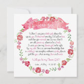 フラワーリース　あなたは私のフラワーガール？カード 招待状 (裏面)