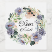 フラワーリース ブライダルシャワー ワインラベル (シングルラベル)