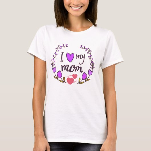 フラワーリース 母の日 グラフィック Tシャツ (正面)