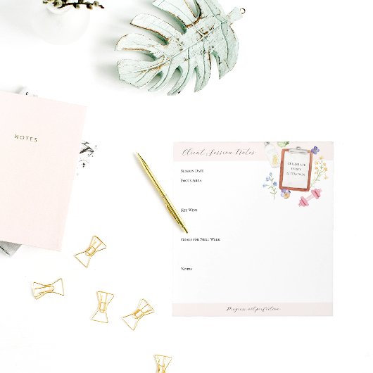 フラワールウェルネス進捗トラッカー | クライアントメモ ノートパッド