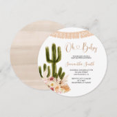 フラワールージュカクタスベイビーシャワー 招待状 (正面/裏面)