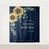 フラワール・ひまわり・ユーカリ・スクリプト・ブライダルシャワー タペストリー (正面)