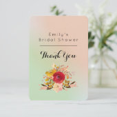 フラワール・ウォーターカラーブーケ・ブライダルシャワー・サンキュー 招待状 (スタンド正面)