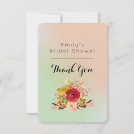 フラワール・ウォーターカラーブーケ・ブライダルシャワー・サンキュー 招待状