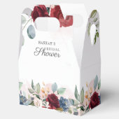 フラワール ウォーターカラー バーガンディ ブラッシュ ブライダルシャワー フェイバーボックス (オープン)