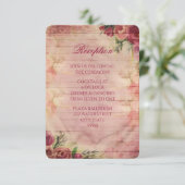 フラワール ウォーターカラー ローズ ウェディング レセプション カード (スタンド正面)