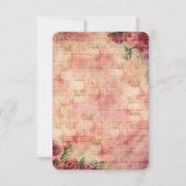 フラワール ウォーターカラー ローズ ウェディング レセプション カード (裏面)