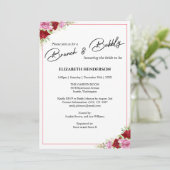 フラワール・ウォーターカラー・ローズ ブライダルシャワーブランケット 招待状 (スタンド正面)