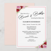 フラワール・ウォーターカラー・ローズ ブライダルシャワーブランケット 招待状 (正面/裏面)