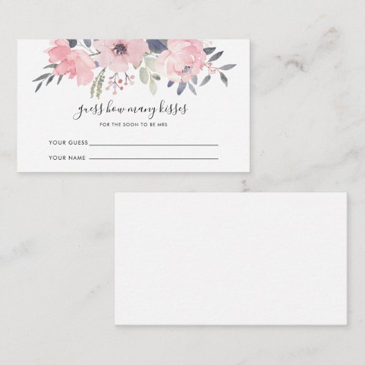 フラワール ゲス キッス ブライダルシャワー エンクロージャーカード (正面/裏面)