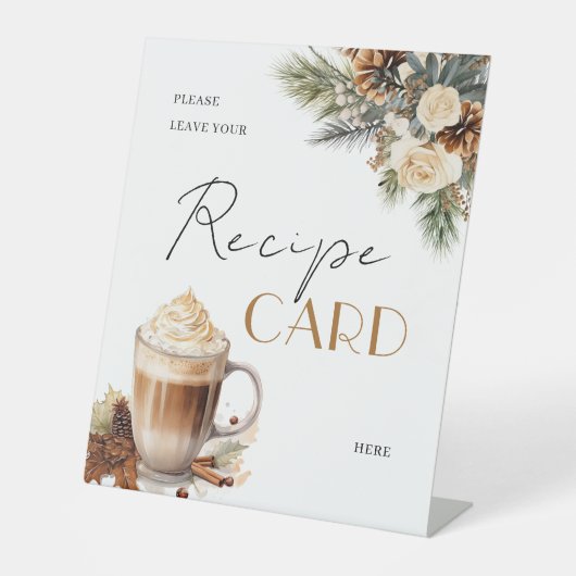 フラワール コーヒー ブライダル シャワー レシピ リクエスト テーブル 台座サイン (正面)