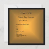 フラワール ゴールドジュエル 50歳誕生日パーティー 招待状 (裏面)