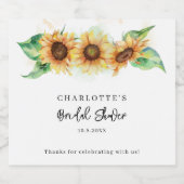 フラワール サンフラワーボタニカル ブライダルシャワー スパークリングワインラベル (シングルラベル)