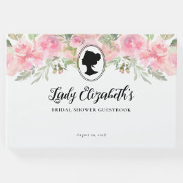 フラワール ブラッシュ ピンク ビンテージ リージェンシー ウェディング シャワー ゲストブック