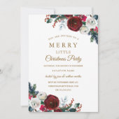 フラワール ブルゴンディ クリスマスパーティ 招待状 (正面)