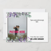 フラワーレイアウトがエレガントな結婚式 白いタイポグラフィー (裏面)